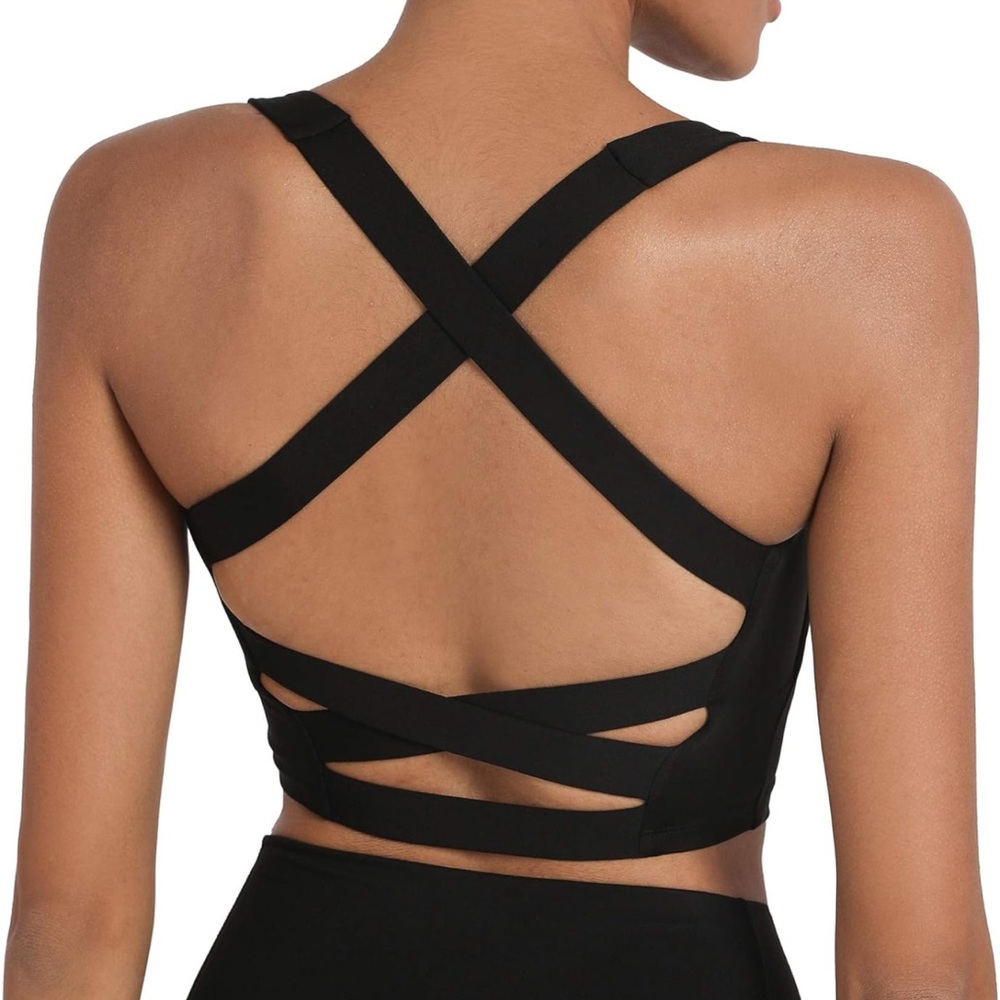 Amazon Black Crossback Sports Bra